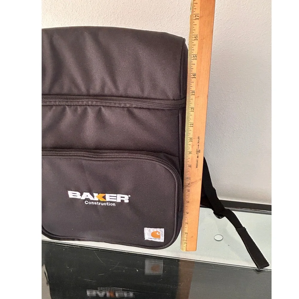 Carhartt Baker Construction Insulated 20 Can Cooler Backpack Black Canvas Bag